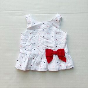 Janie and Jack White Top with Red Bow